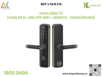 Khóa điện tử Kassler KL-668 App Wifi + Remote - Green Bronze 
